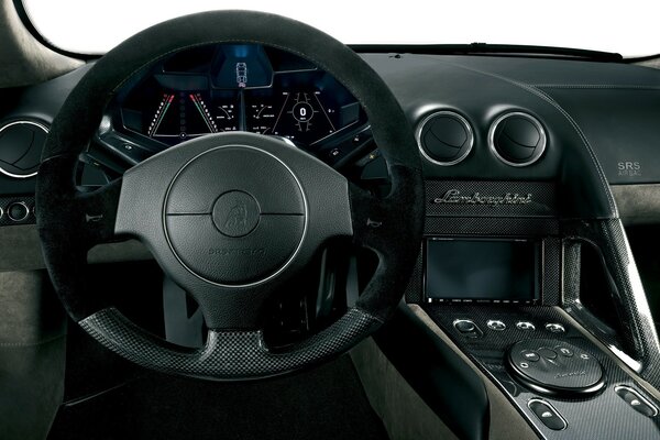 Beautiful black car interior