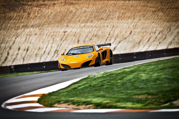 Racing car on the track