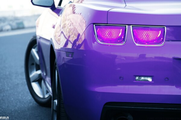 Фиолетовая машина вид сзади