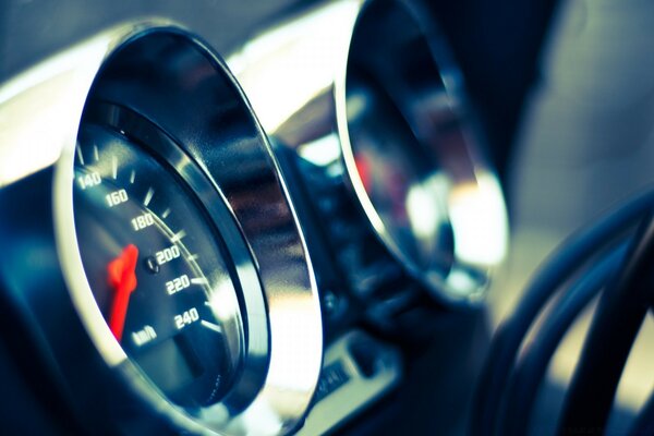 Tableau de bord de voiture closeup