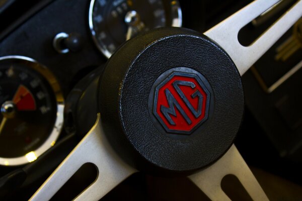 Steering wheel of an old car