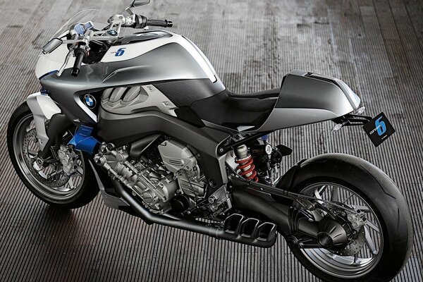 BMW custom grey motorcycle