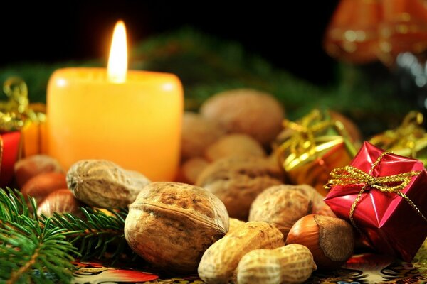 Weihnachtsfoto mit Kerzen