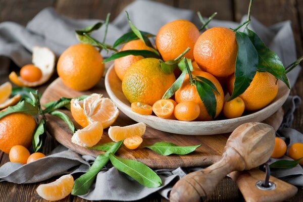 Estado de ánimo de mandarina para el año nuevo
