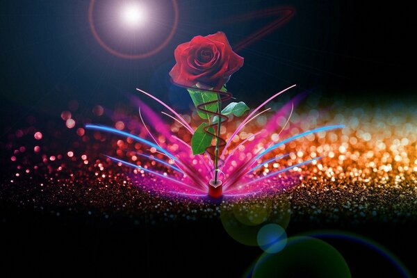 Rose und helle Farben auf dem Desktop