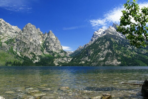 Landscape of the mountain near the lake