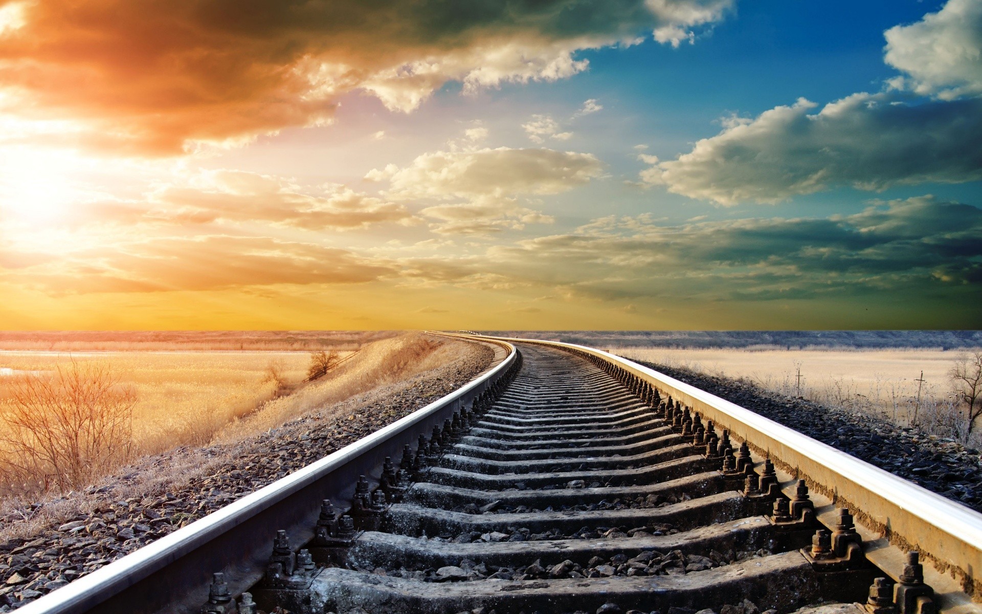 zug reisen himmel straße guide track landschaft perspektive schiene zug natur transportsystem im freien horizont sonnenuntergang wolke lange zeit sonne