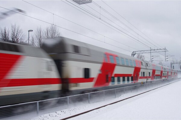 Trem inverno ferrovia