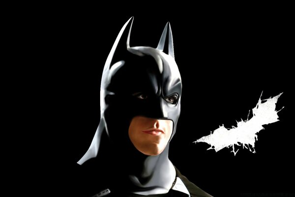 Porträt von Batman auf schwarzem Hintergrund