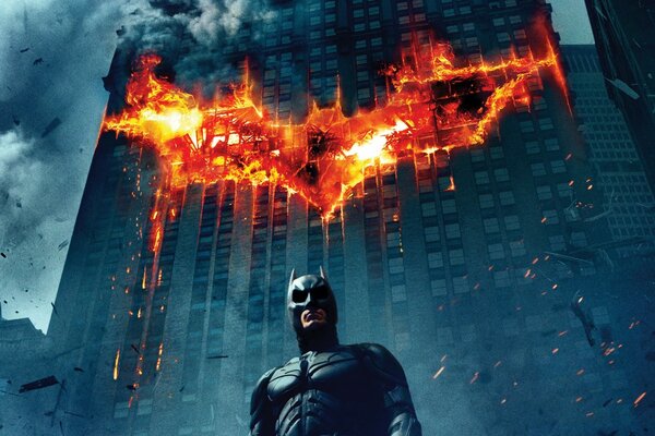 Batman flamme dans la ville