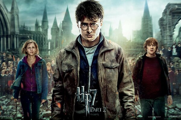 Główni bohaterowie filmu Harry Potter do części filmu