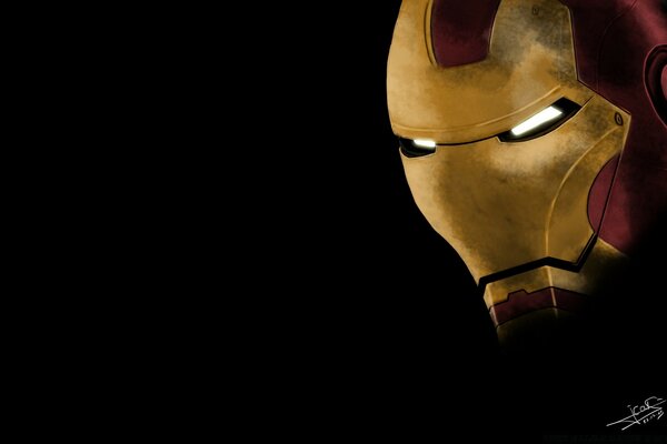 Iron Man mask on a black background