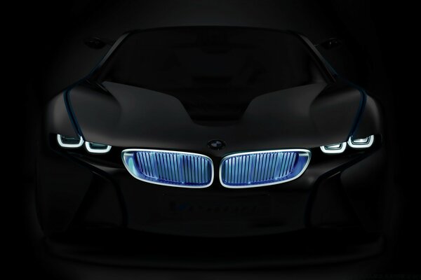 BMW with neon radiator grille