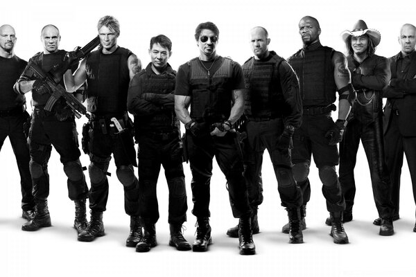 A group of men from action movies