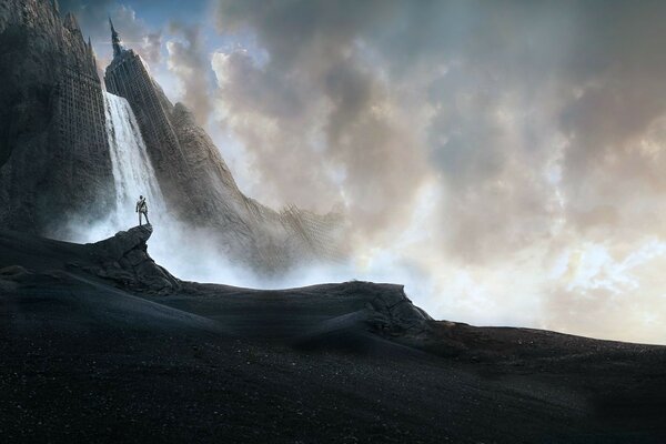 Paisaje nevado contra el cielo