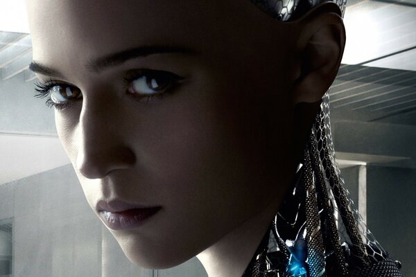 Beautiful robot girl from the movie