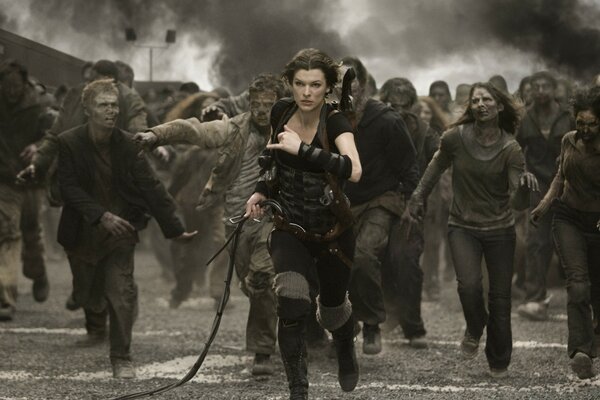 Mila Jovovich in the zombie movie