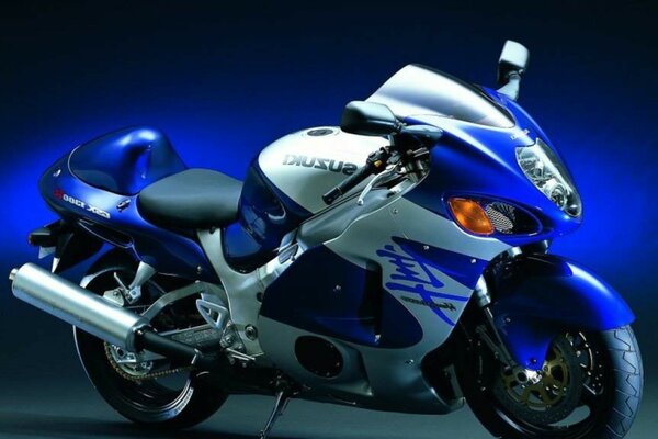 Blue sports motorcycle