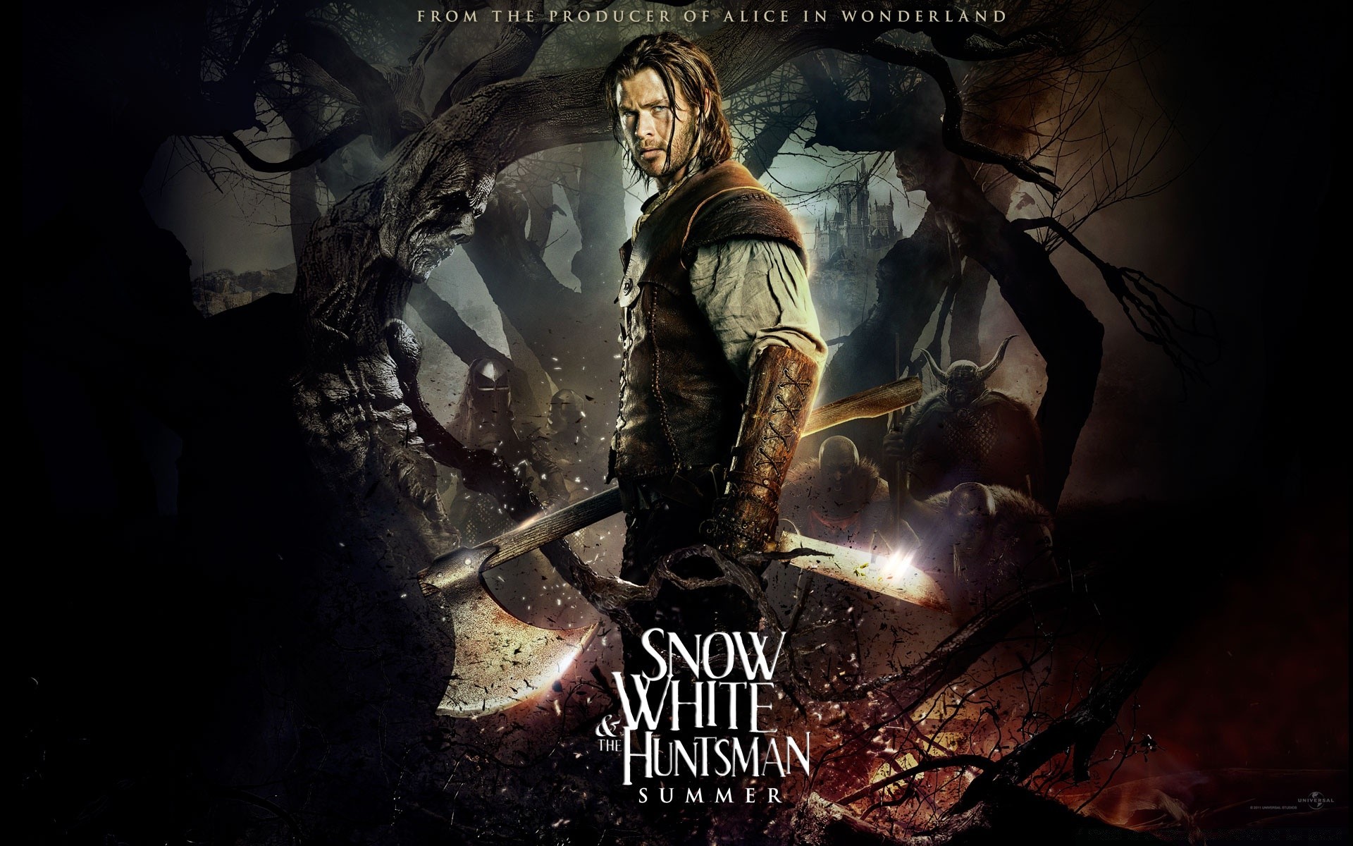 snow white & the huntsman man woman dark adult indoors horror exploration