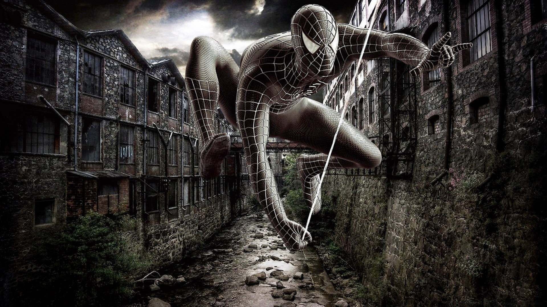 spider-man vieux sombre maison architecture pierre abandonné voyage mur