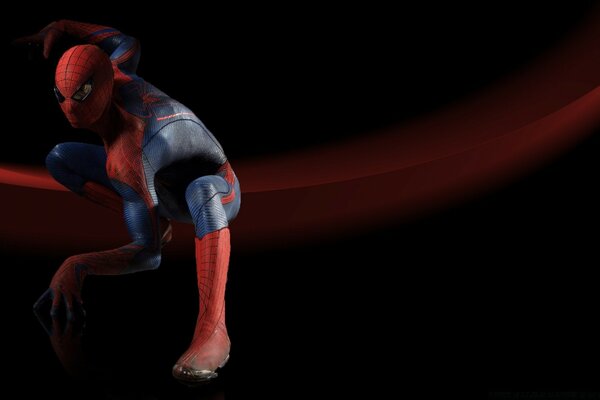 Spider-Man on a black background