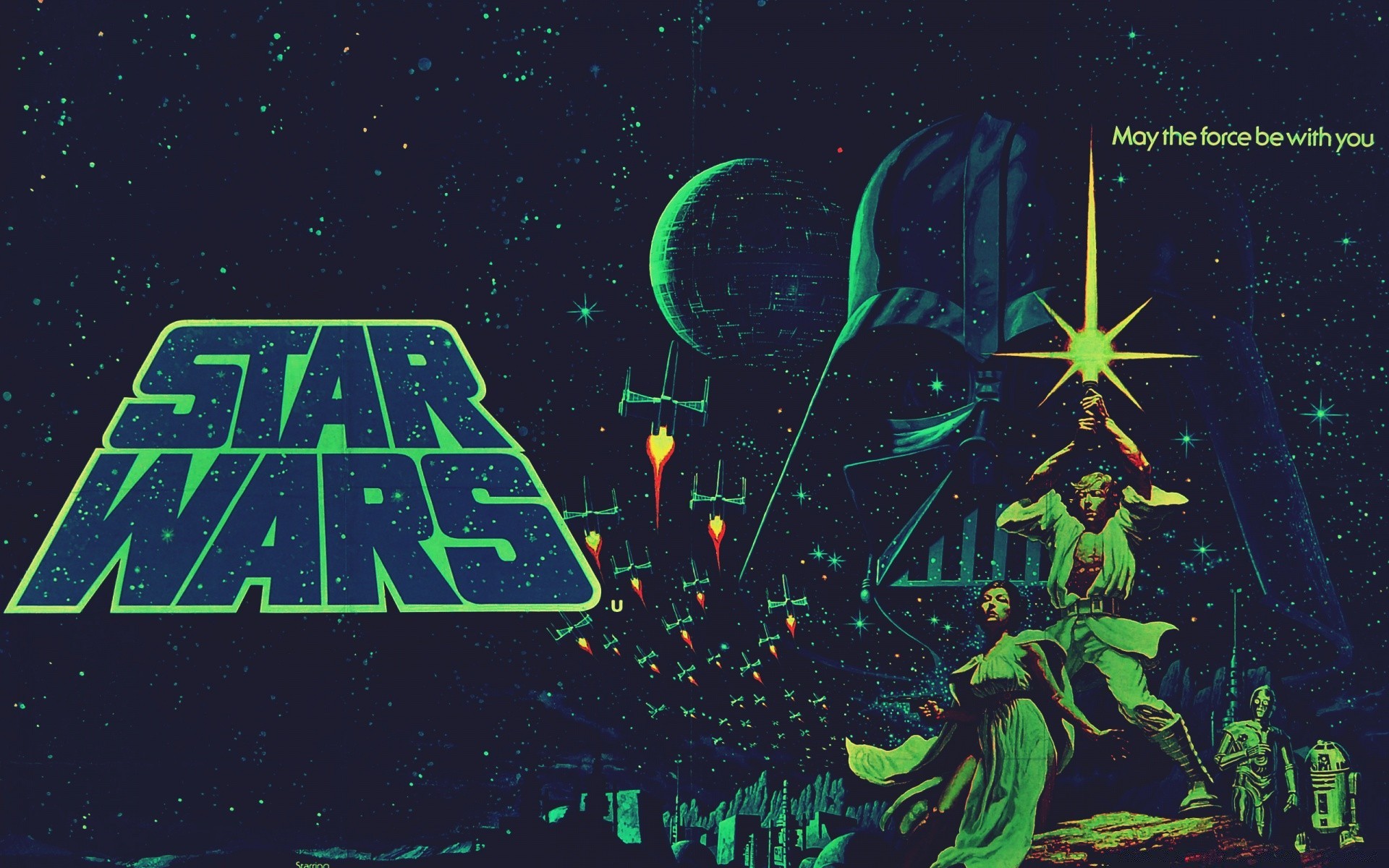 star wars illustrazione desktop scuro