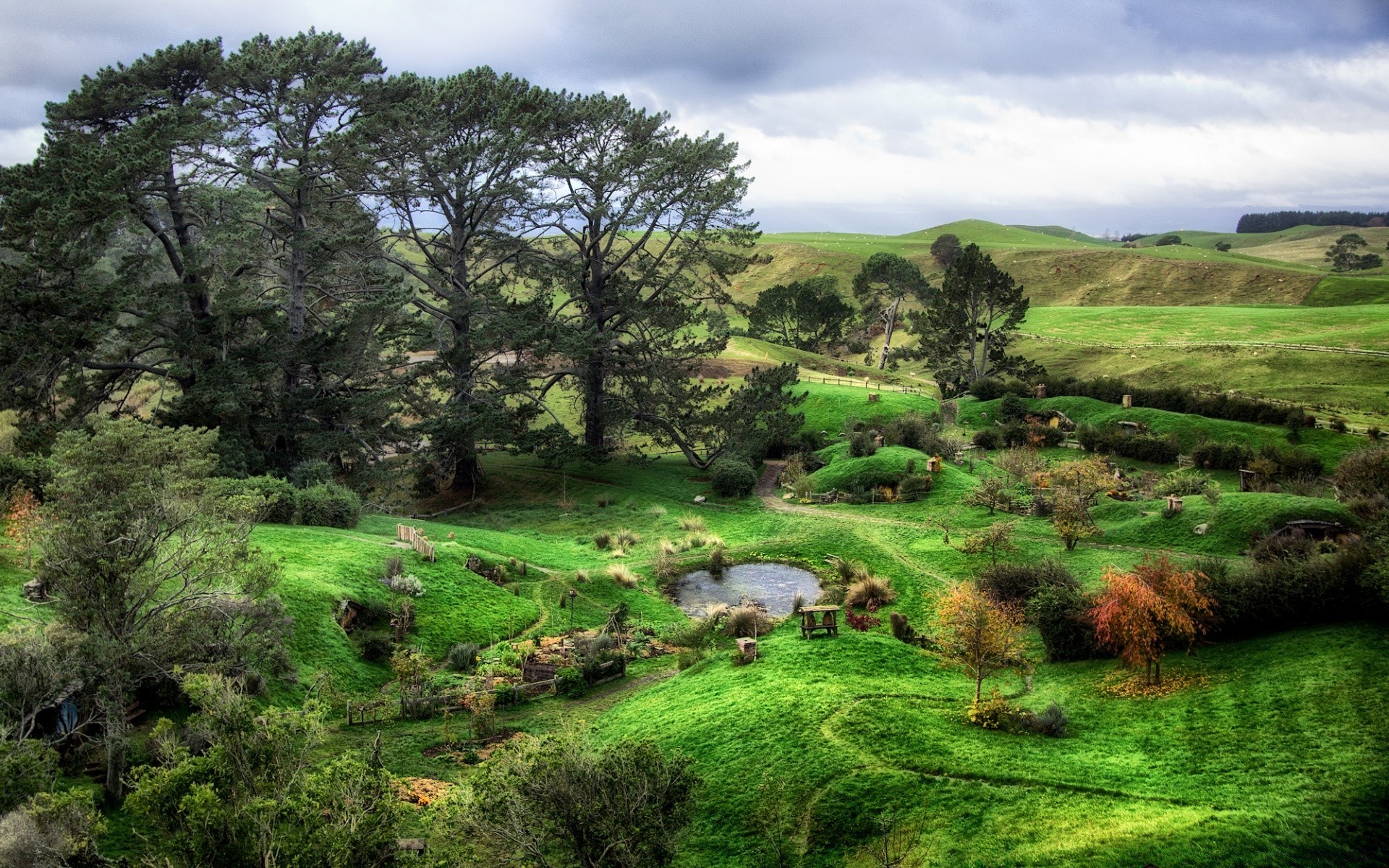 hobbit paysage nature herbe bois bois ciel à l extérieur voyage colline pittoresque campagne rural champ foin spectacle été paysages environnement flore