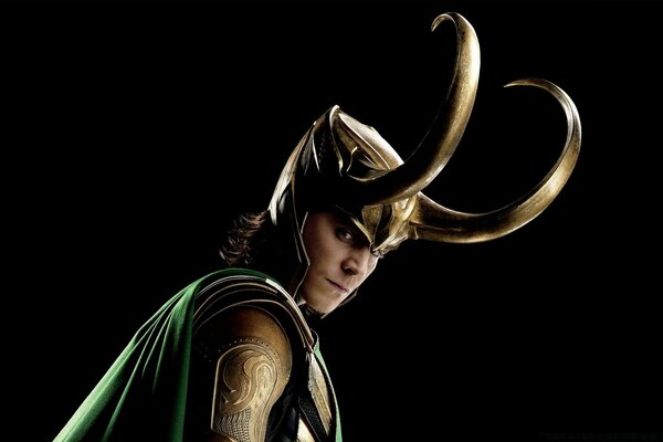 The God Loki in his helmet