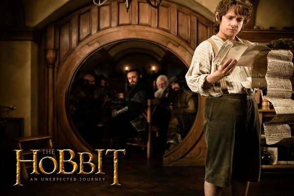 Imagen de la película el Hobbit con un hombre