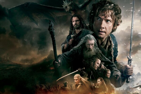 Le persone del film sugli Hobbit nella tempesta