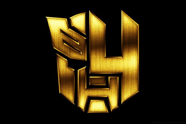 Transformers: gold on a black background