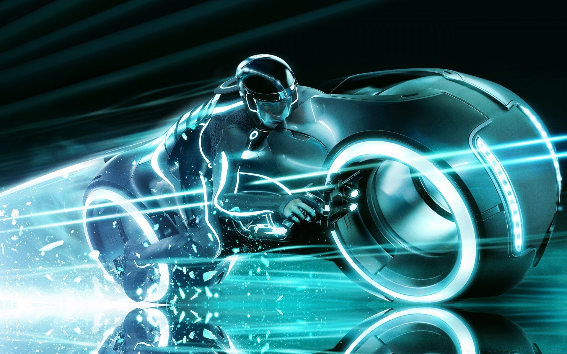 tron legacy desktop technology light abstract motion science