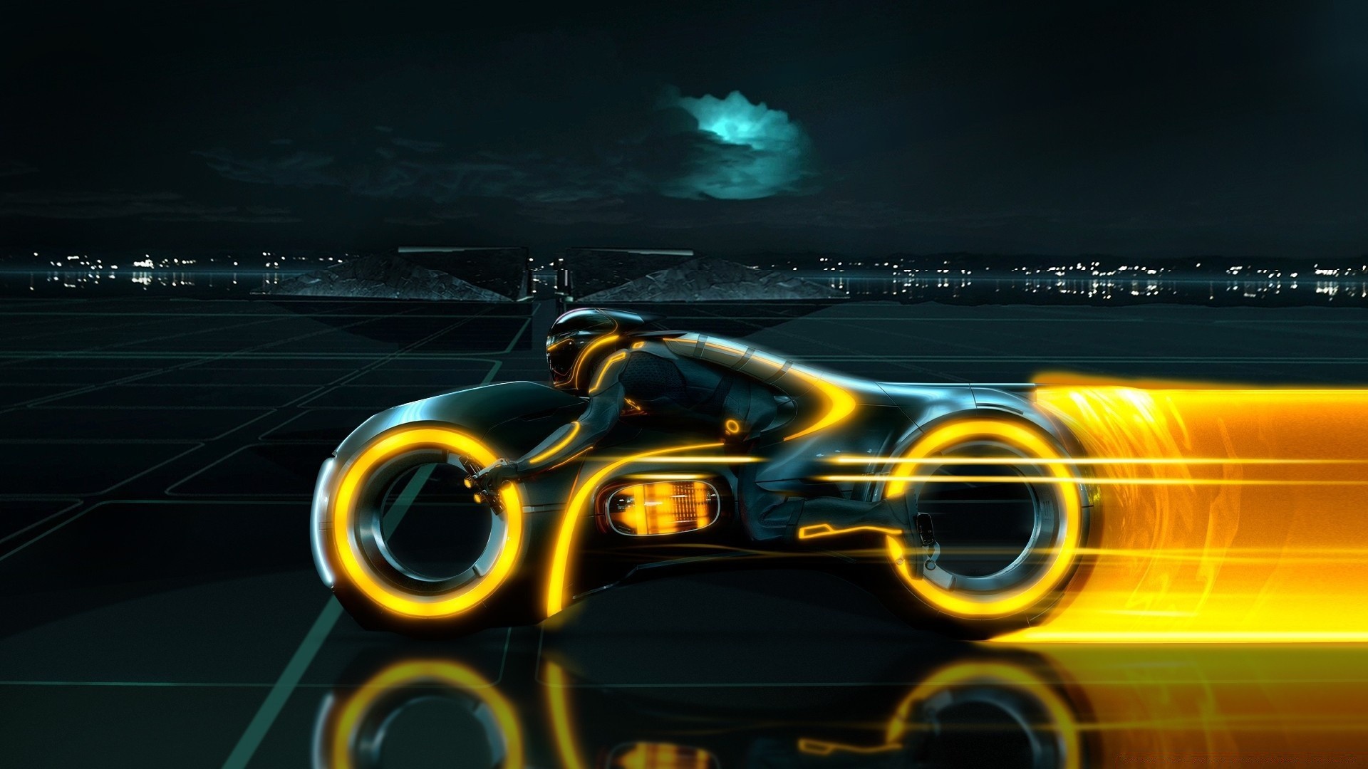 tron:legacy transport system fast car twilight blur traffic hurry road speed car travel traffic evening light street highway