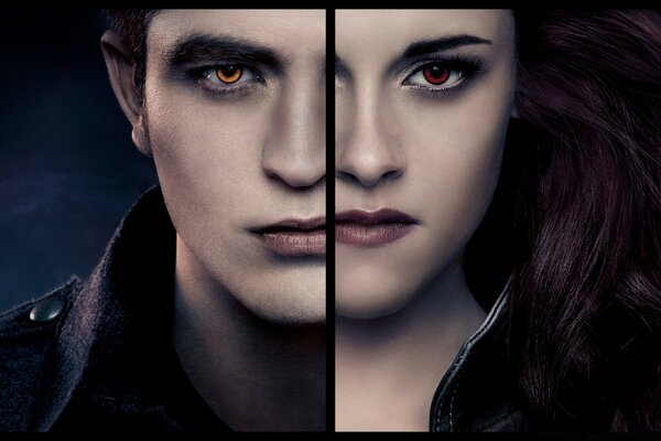 Film Twilight, collage d Edward et Bella