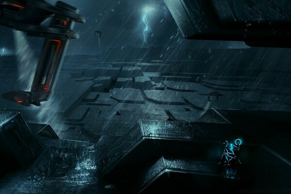 A frame from the movie. The movie Tron:heritage