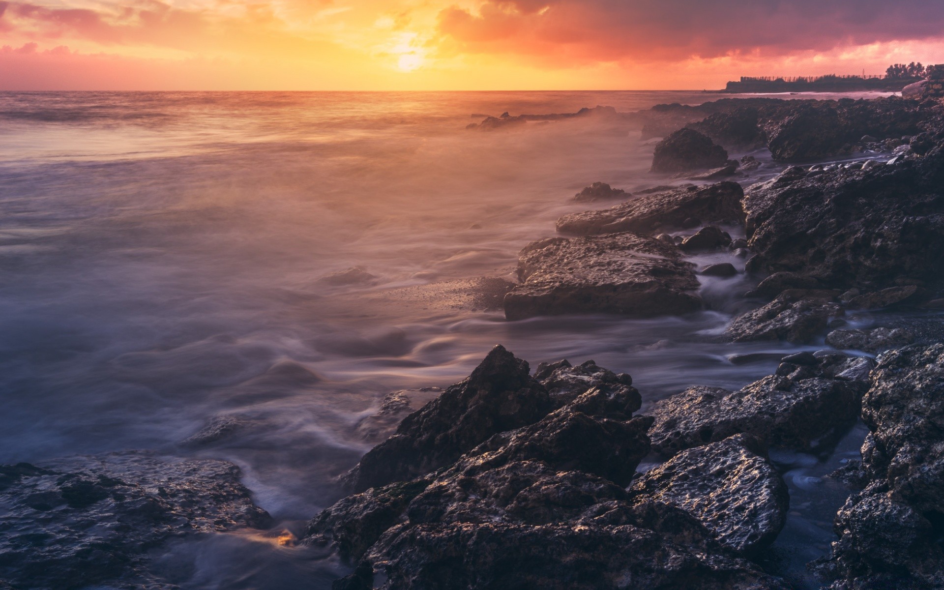 sea and ocean sunset water sea ocean beach seashore dawn landscape seascape dusk evening sky sun rock reflection travel