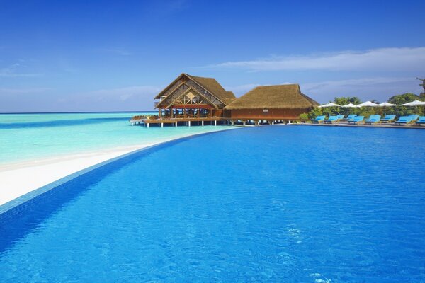 Tropical wind over turquoise ocean