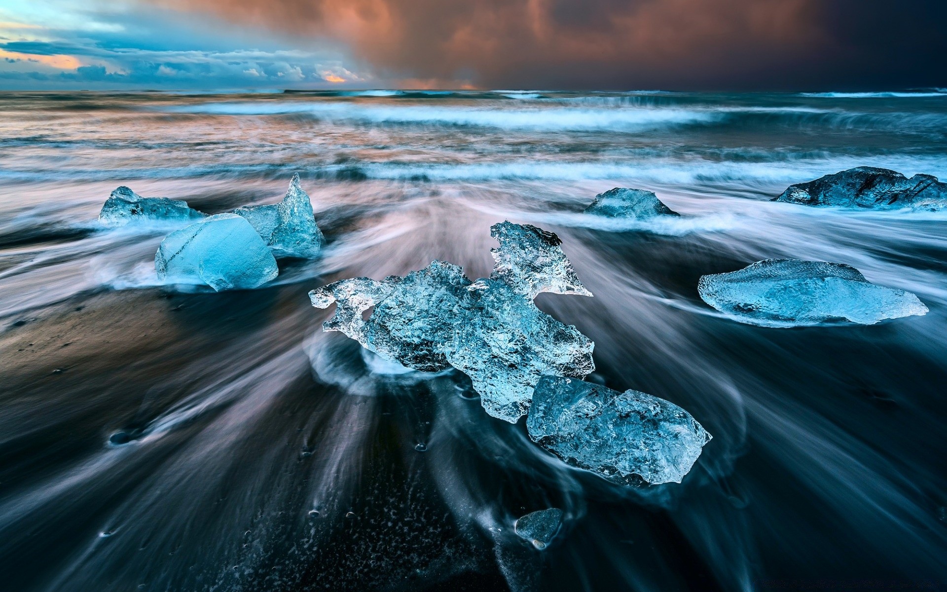 mer et océan eau mer glace océan nature paysage coucher de soleil givré hiver voyage neige froid aube