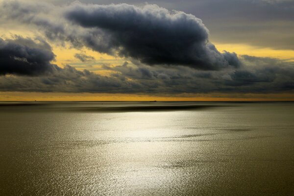 Landscape of the sea in a storm and dark landscapes