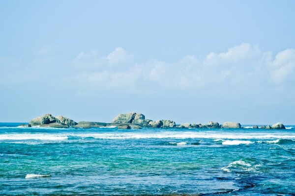 Rocks against the blue sky