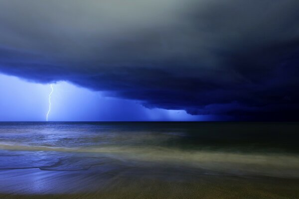 Bright blue solnia in the sea