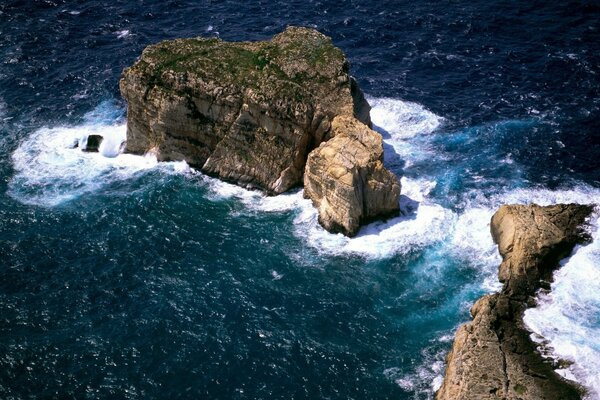 Rocky rocks in the sea