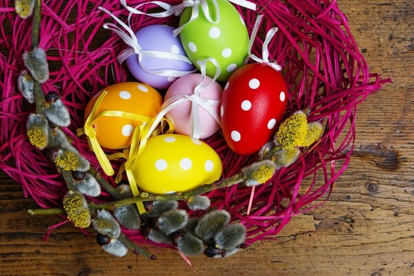 Easter eggs and traditional decorations