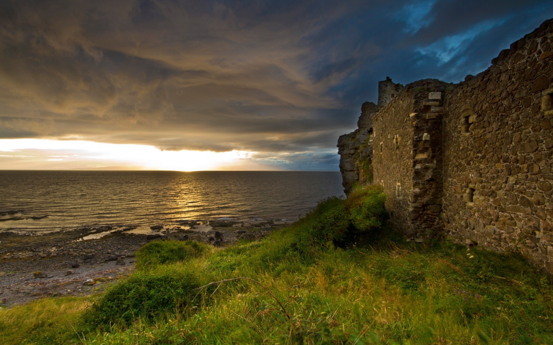 meer und ozean landschaft himmel schloss sonnenuntergang wasser reisen meer strand meer ozean festung architektur festung