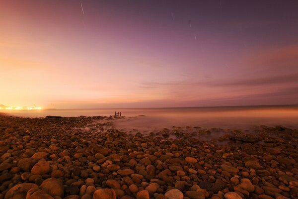 Evening. Sunset. Twilight. Ocean