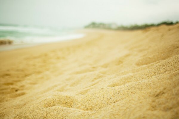 Plage de sable sur la belle mer