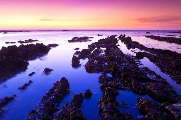 Sunset reflection in the ocean waters