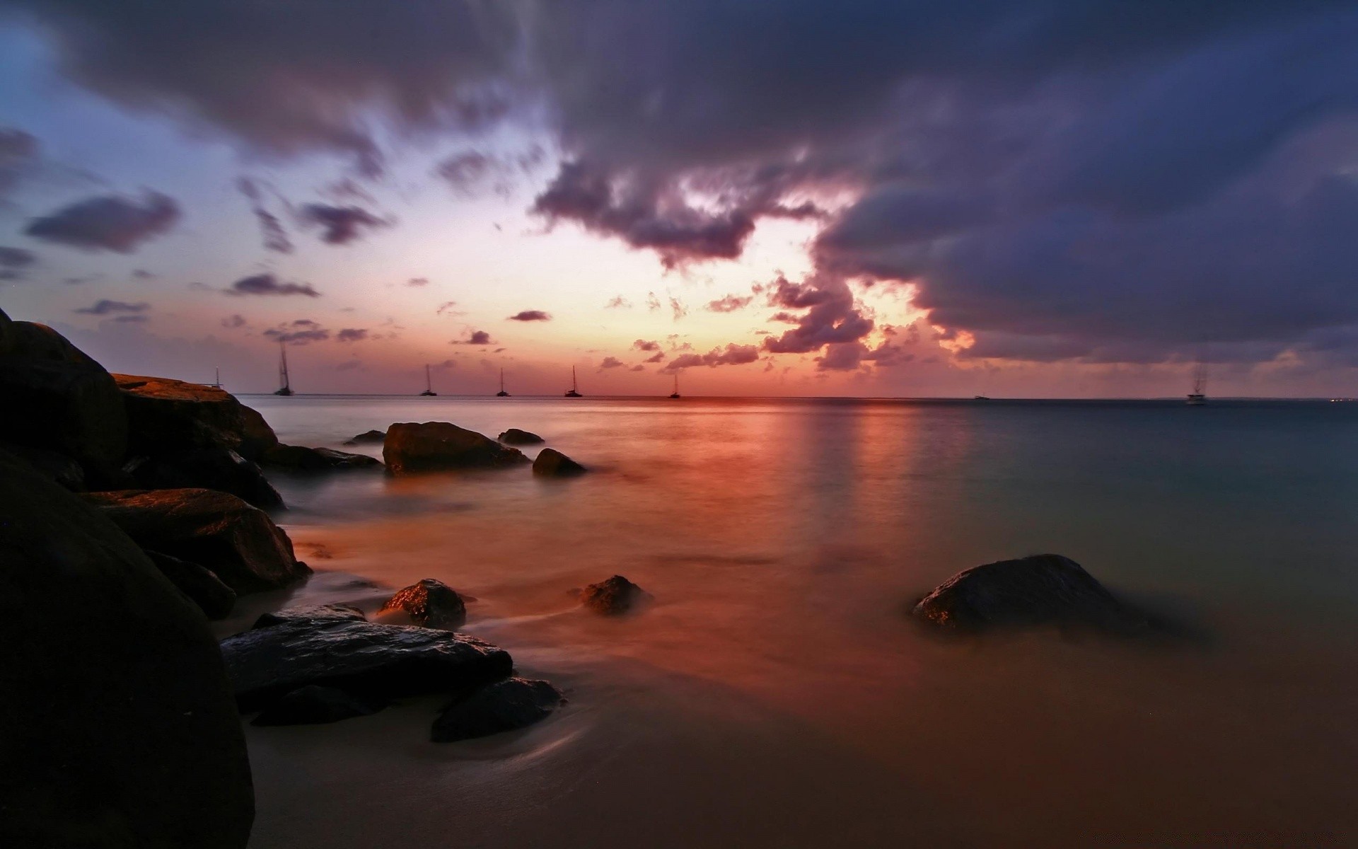 mer et océan coucher de soleil eau plage aube crépuscule soir mer océan mer paysage soleil paysage voyage