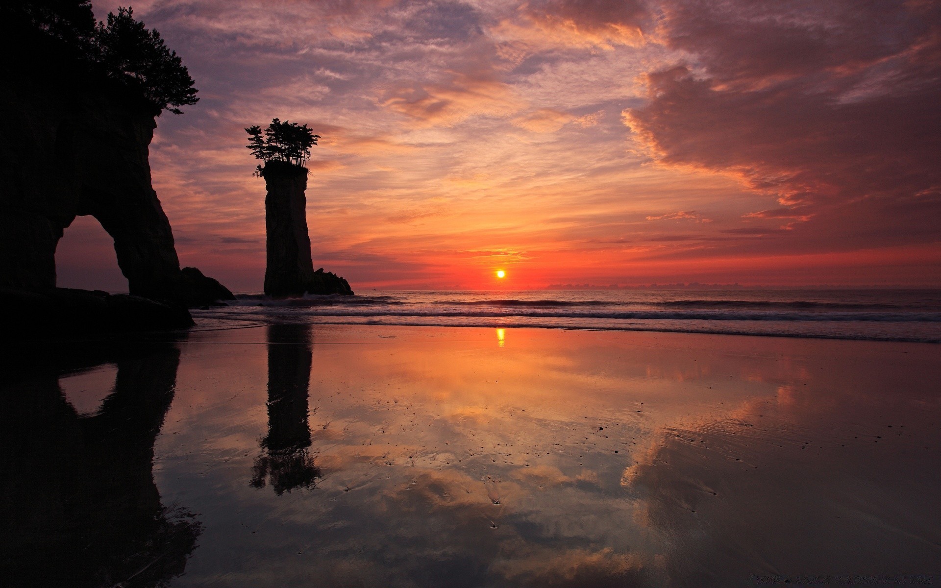 sea and ocean sunset water dusk evening dawn backlit sun beach reflection ocean sea silhouette seashore