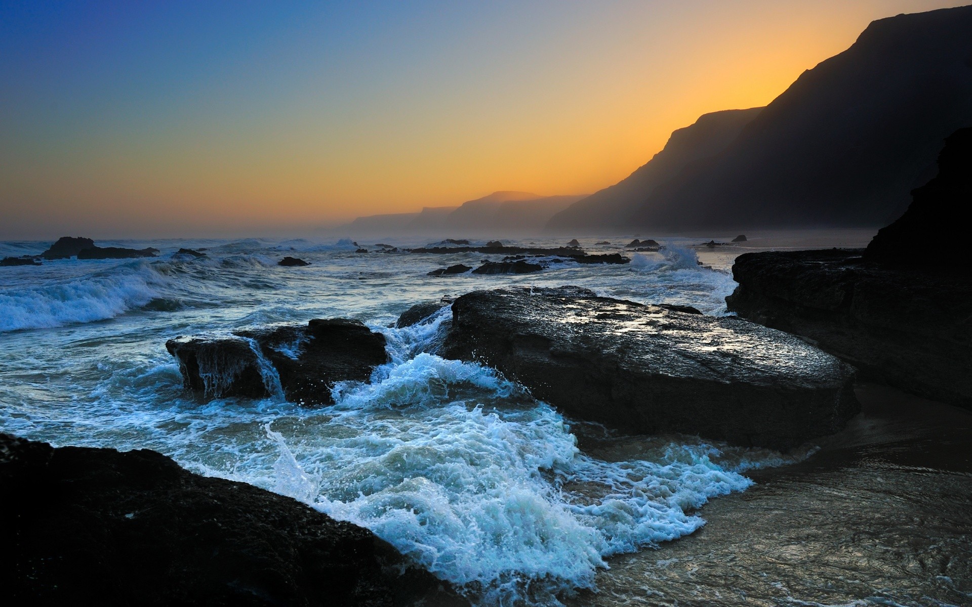 mar e oceano pôr do sol água crepúsculo oceano noite mar amanhecer praia mar paisagem paisagem surf viagens rocha céu ao ar livre